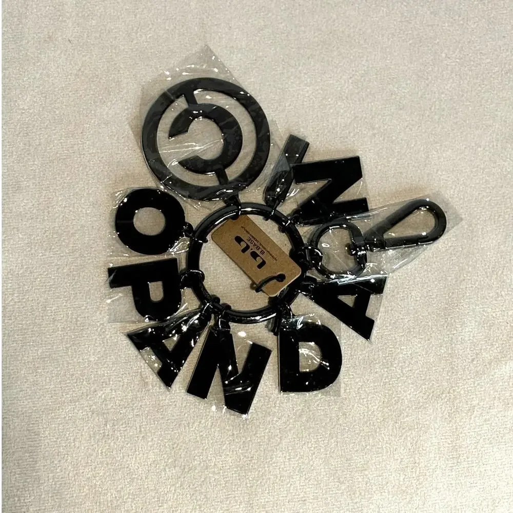 NWT NICOPANDA Letters Black Metal Keychain